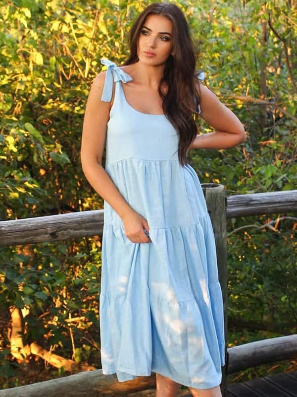 African Monarch Lodges Daisy Dress Sky