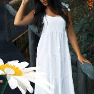 African Monarch Lodges Sijwa Daisy Dress White